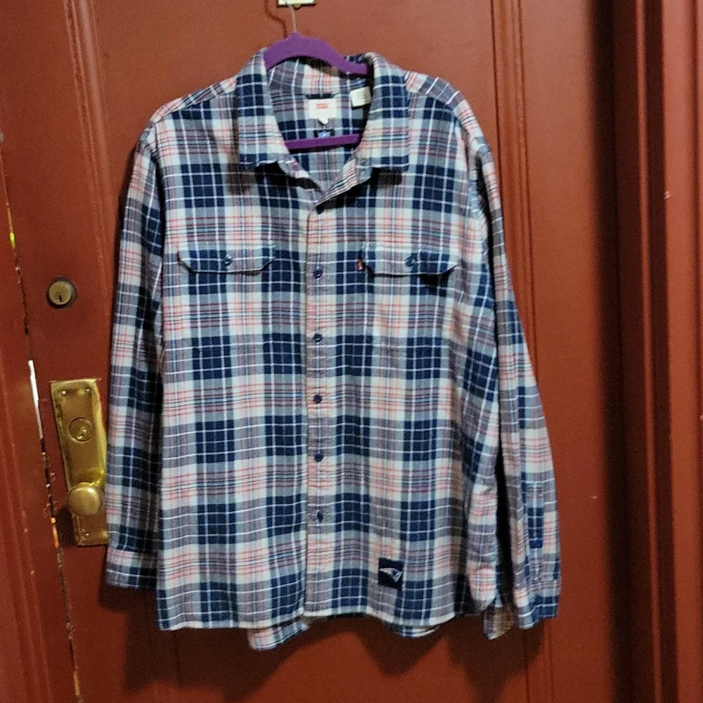 LEVI'S NFL LONG SLEEVE PLAID  SHIRT 👕 SIZE 3XL - Picture 2 of 16